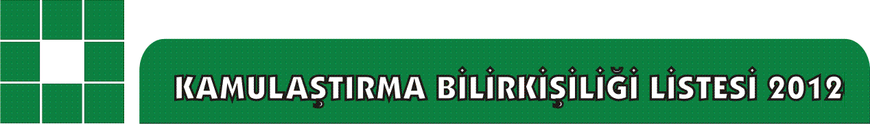 KAMULA�TIRMA B�L�RK��� L�STELER� 2012