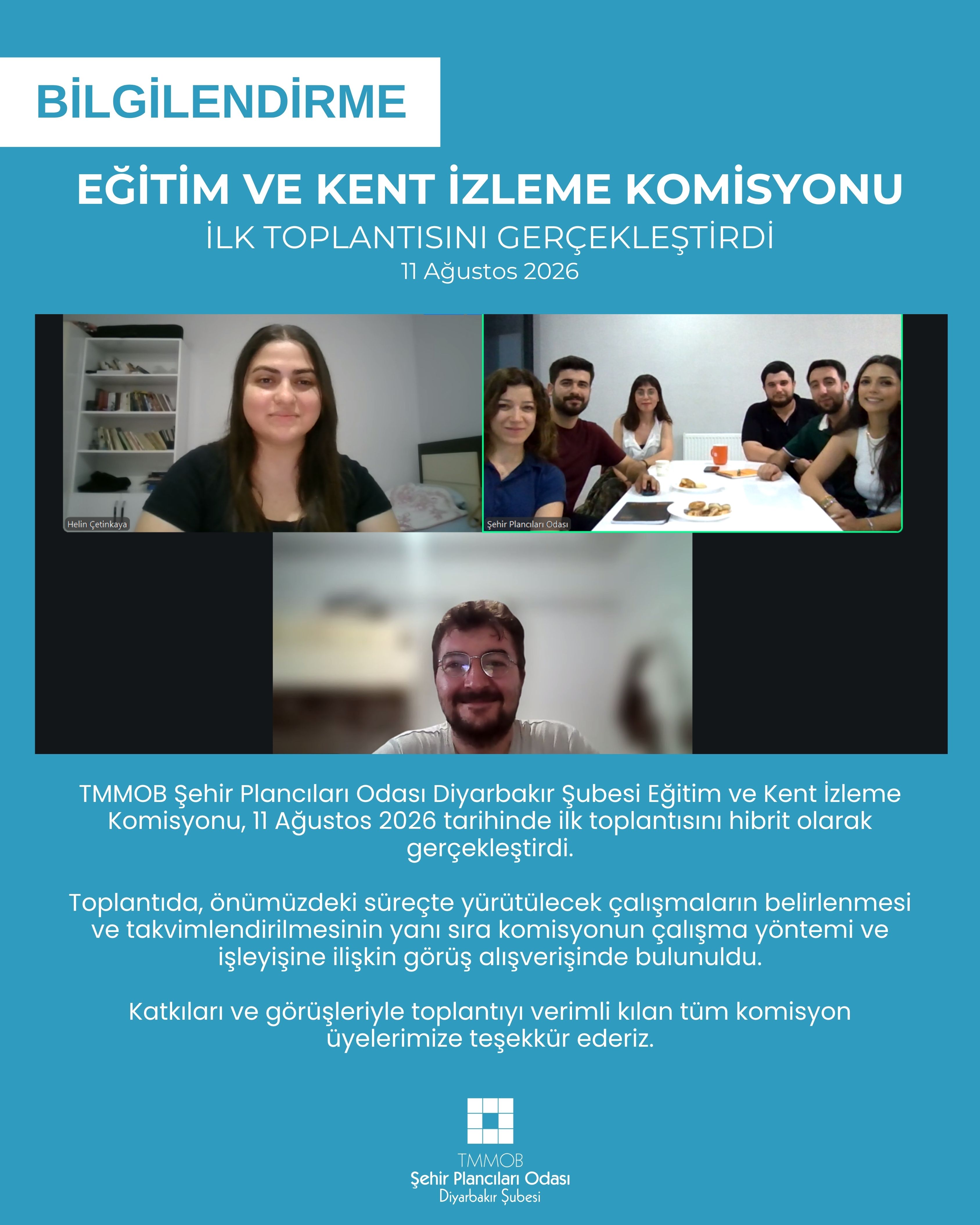 EĞİTİM VE KENT İZLEME KOMİSYONU İLK TOPLANTISINI GERÇEKLEŞTİRDİ