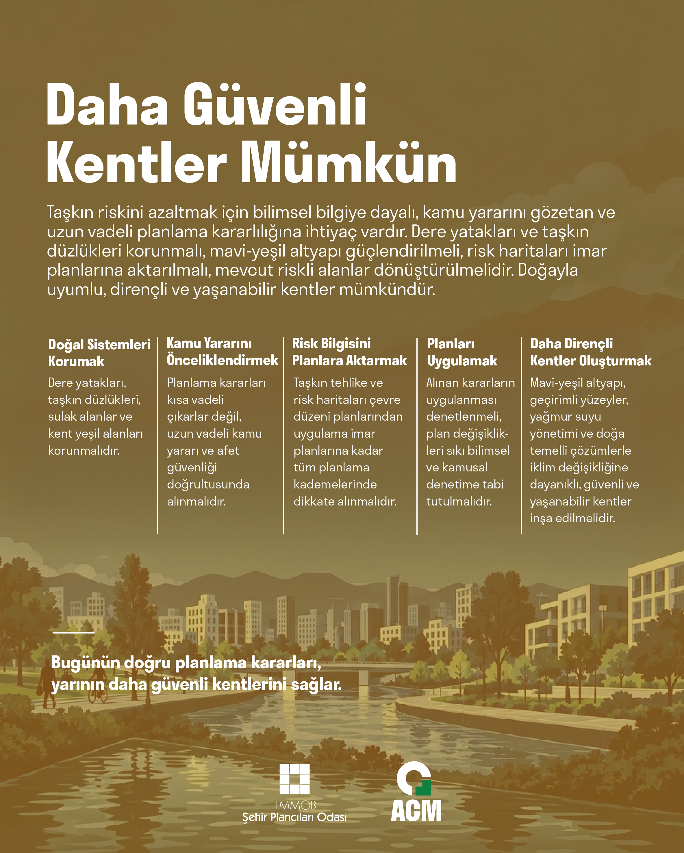 TAŞKIN BİR ŞEHİRCİLİK SORUNUDUR