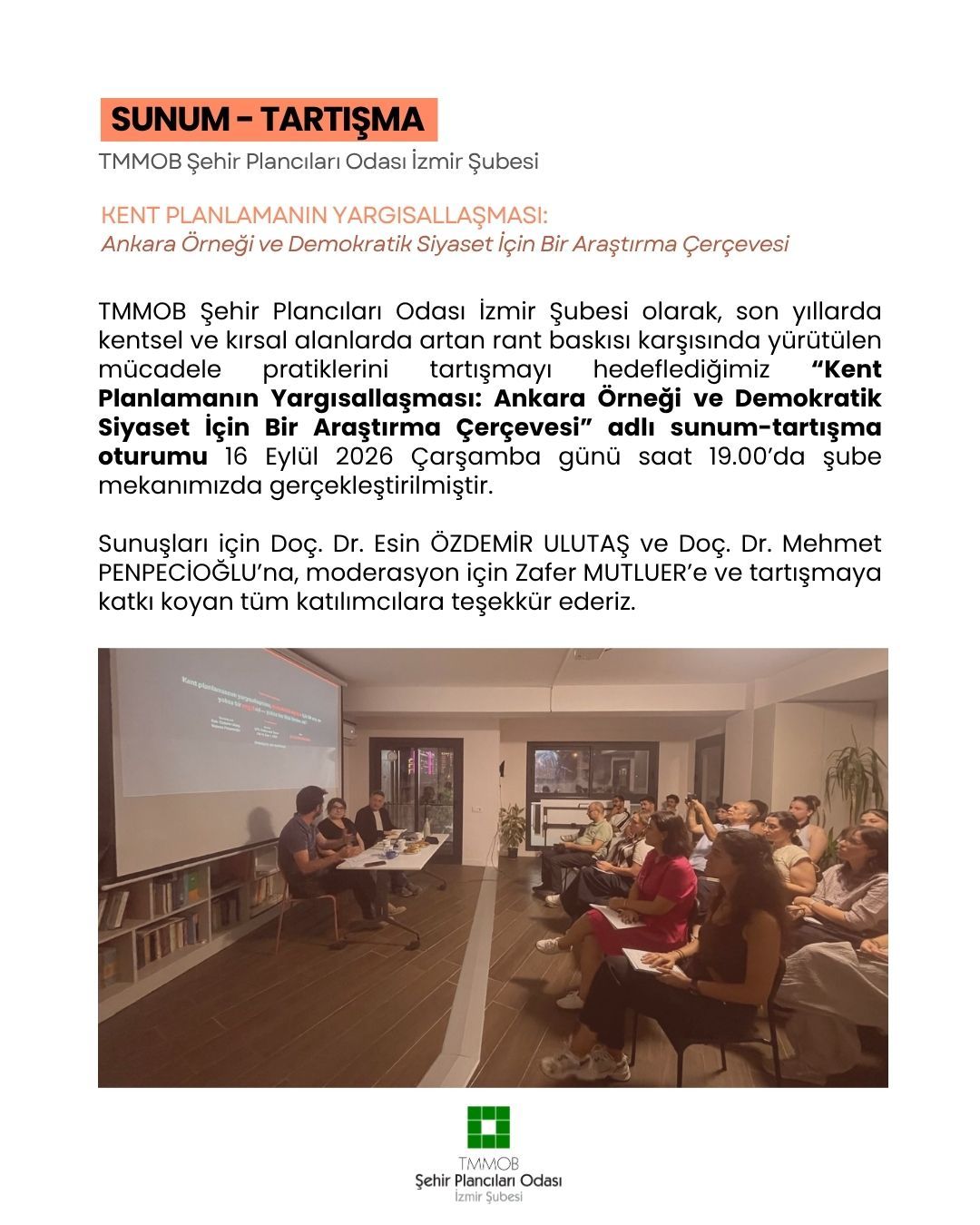 Kent Planlamanın Yargısallaşmasını Tartıştık