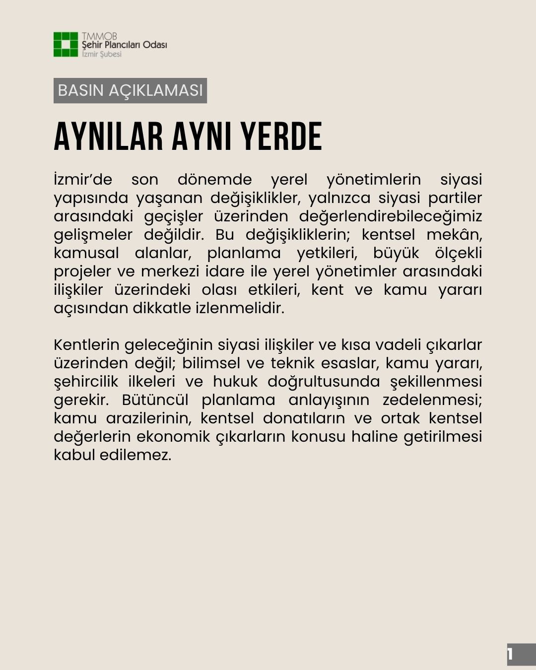 İZMİR KİMSESİZ DEĞİLDİR