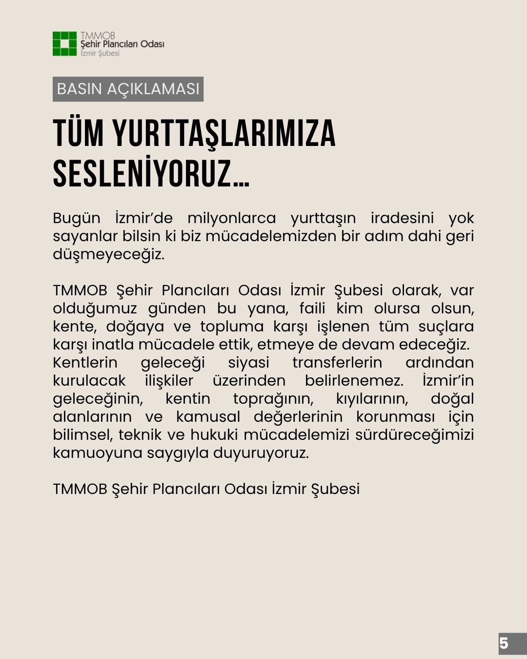 İZMİR KİMSESİZ DEĞİLDİR
