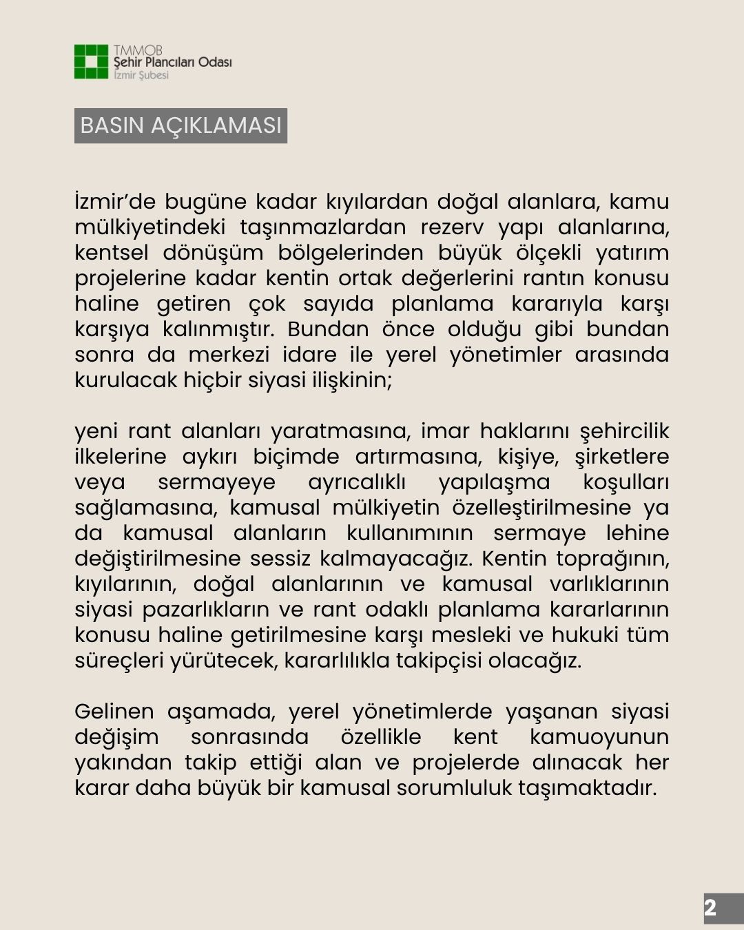 İZMİR KİMSESİZ DEĞİLDİR