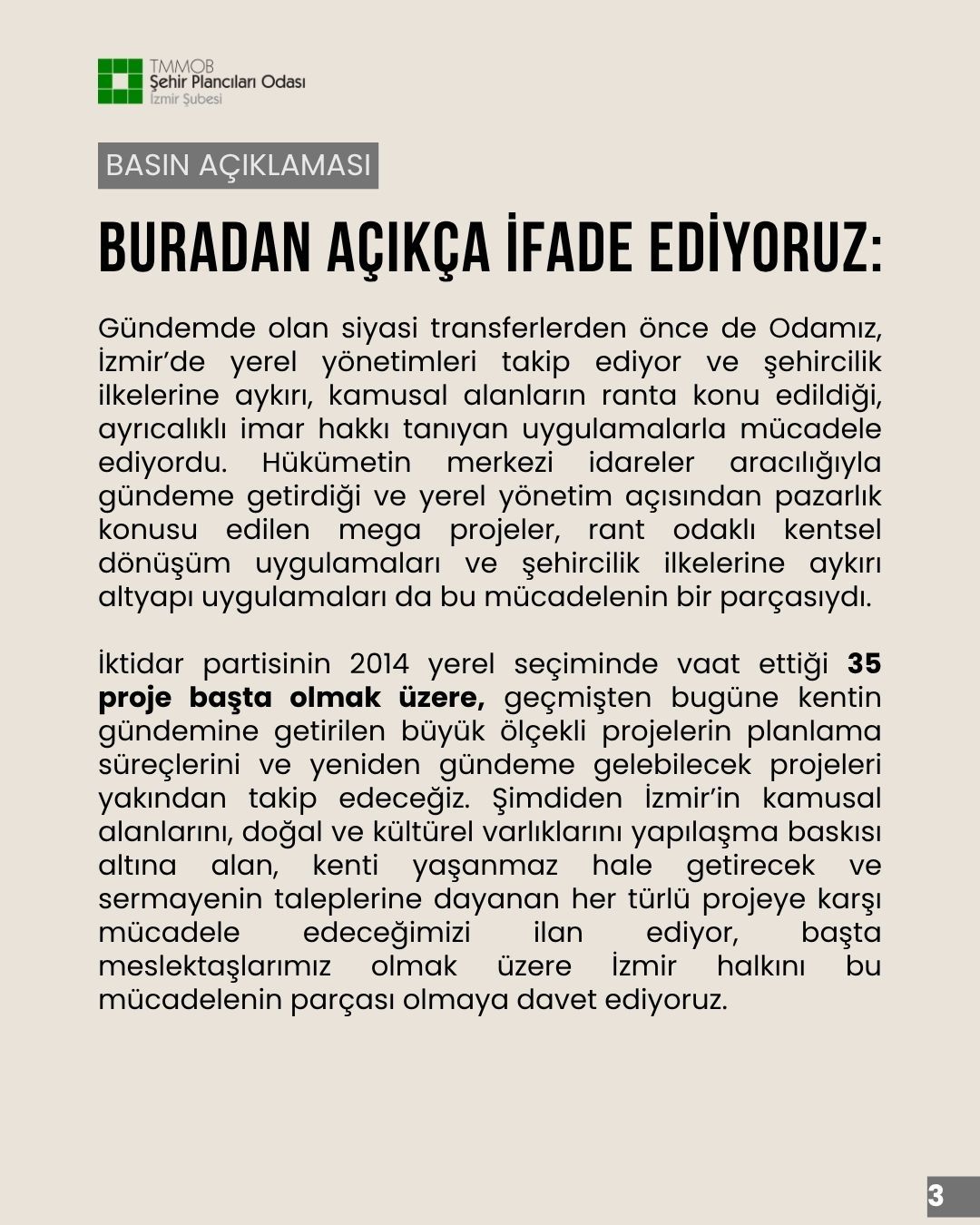 İZMİR KİMSESİZ DEĞİLDİR
