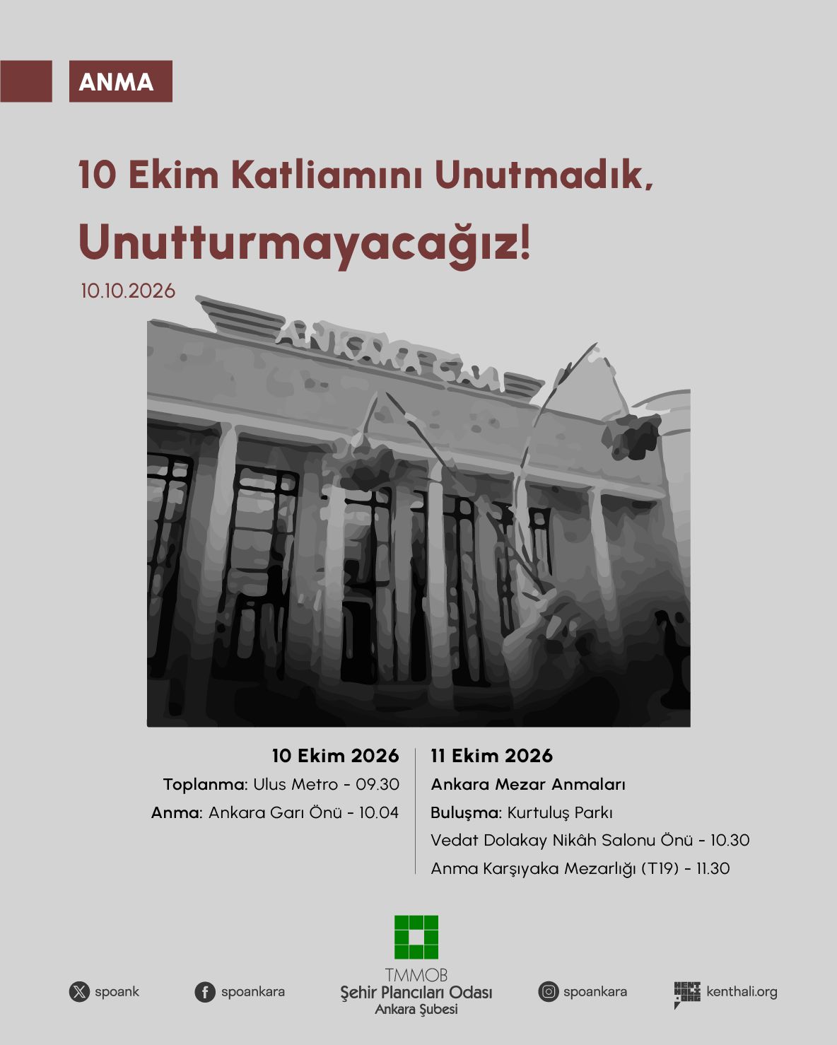10 Ekim’i Unutmadık, Unutturmayacağız! Barış, Demokrasi ve Emek Taleplerimizden Vazgeçmiyoruz!