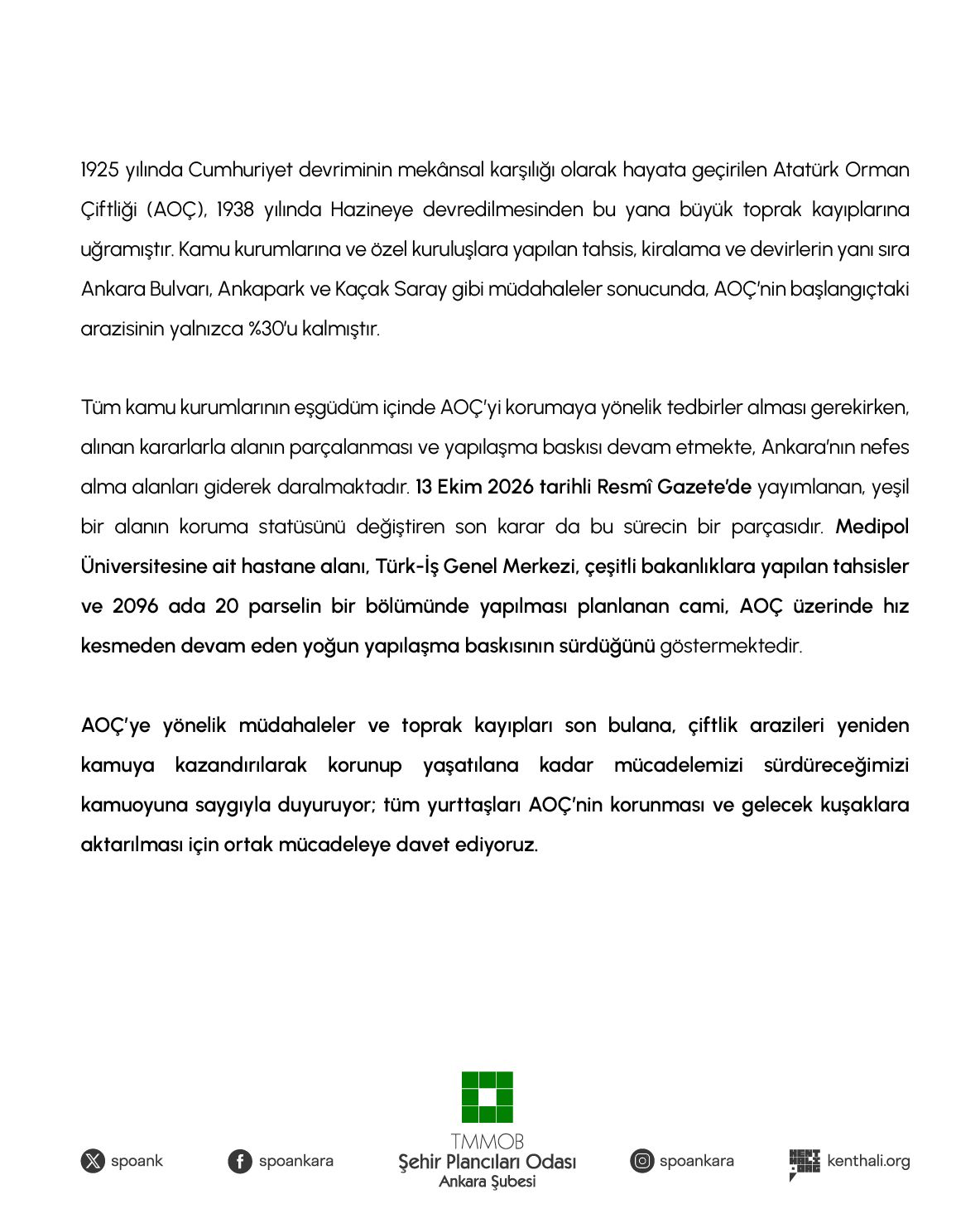 Sürdürülebilir Koruma mı, Parçalı Talan mı? AOÇ'de Yeni Statü Değişikliği