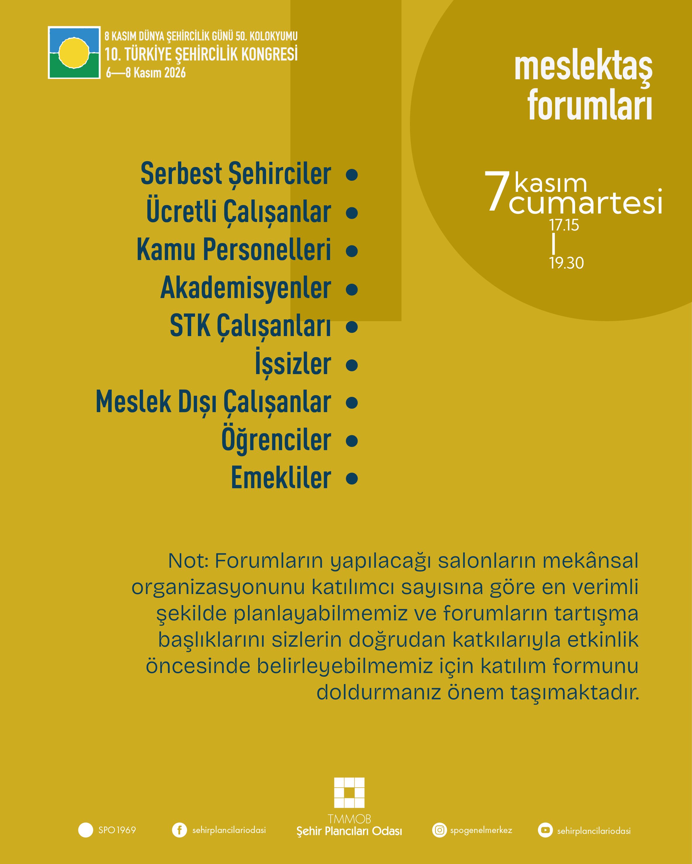 Meslek Alanı Sorunlar ve Arayışlar Değerlendirme Anketi & Meslektaş Forumları
