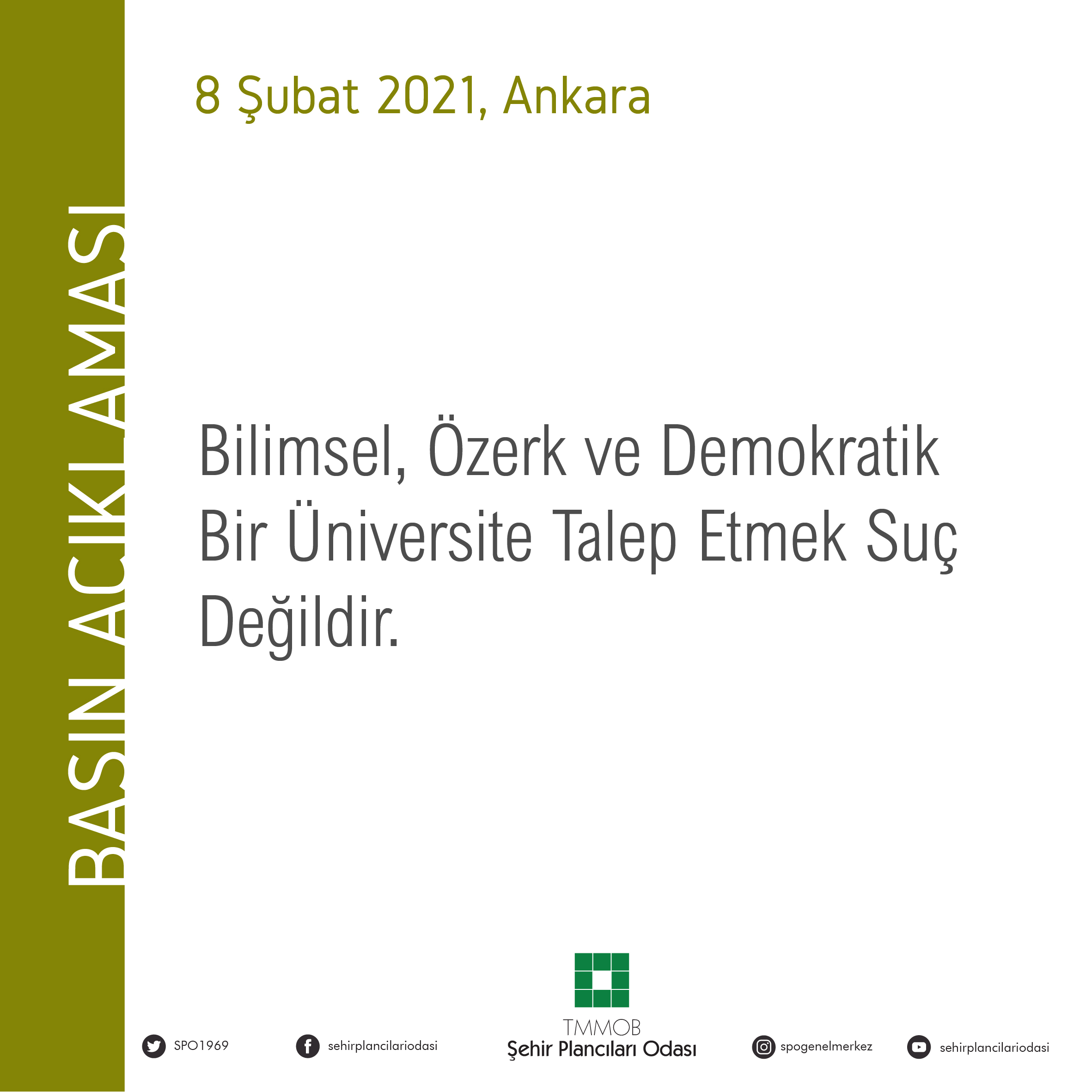 BİLİMSEL, ÖZERK VE DEMOKRATİK BİR ÜNİVERSİTE TALEP ETMEK SUÇ DEĞİLDİR. 
