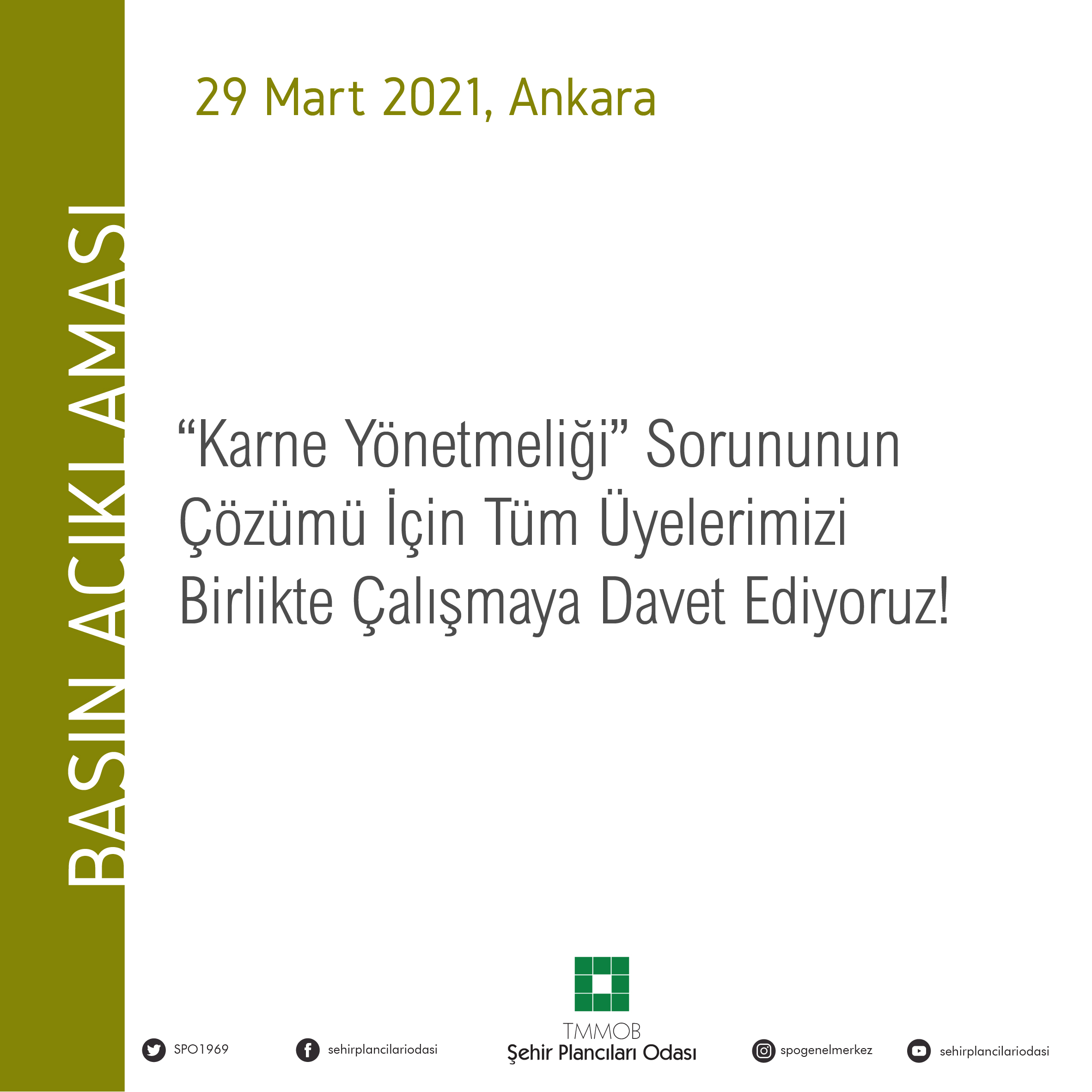 "KARNE YÖNETMELİĞİ" SORUNUNUN ÇÖZÜMÜ İÇİN TÜM ÜYELERİMİZİ BİRLİKTE ÇALIŞMAYA DAVET EDİYORUZ!