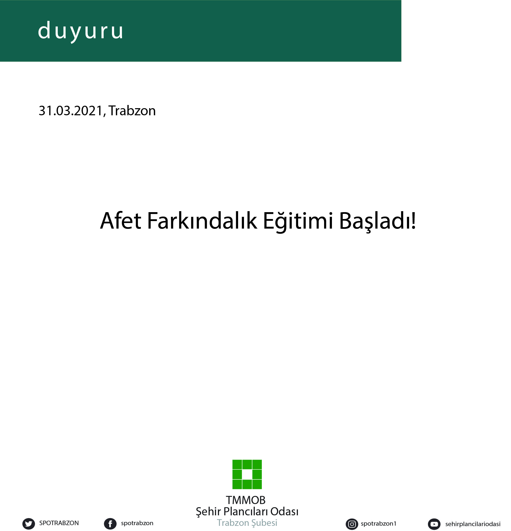 AFET FARKINDALIK EĞİTİMİ HK.