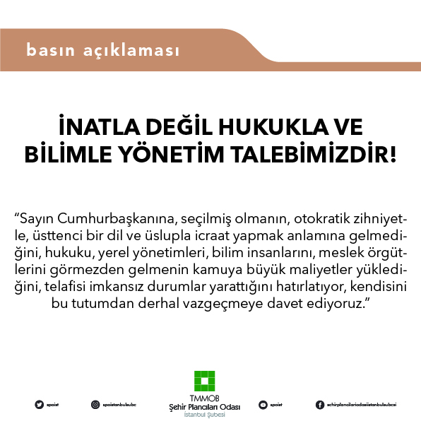 İNATLA DEĞİL HUKUKLA VE BİLİMLE YÖNETİM TALEBİMİZDİR!