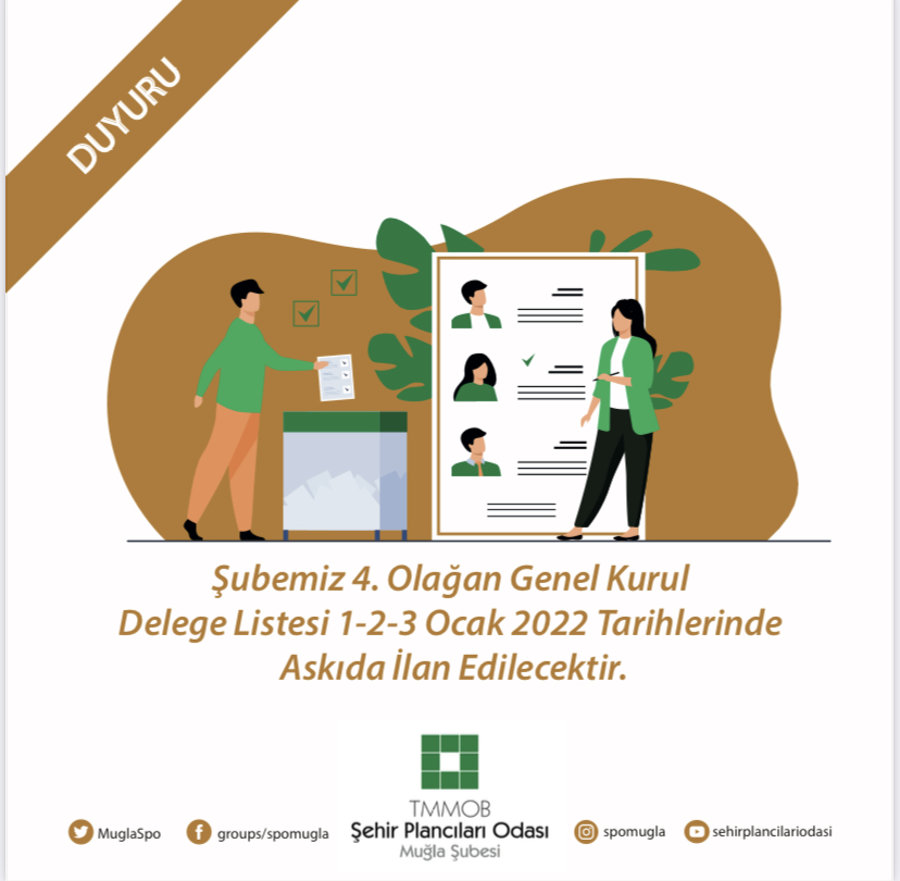 ŞPO MUĞLA ŞUBESİ 4. OLAĞAN GENEL KURULU DELEGE LİSTESİ ASKI TARİHLERİ