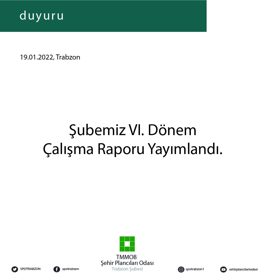 ŞUBEMİZ VI. DÖNEMİ ÇALIŞMA RAPORU YAYIMLANDI!