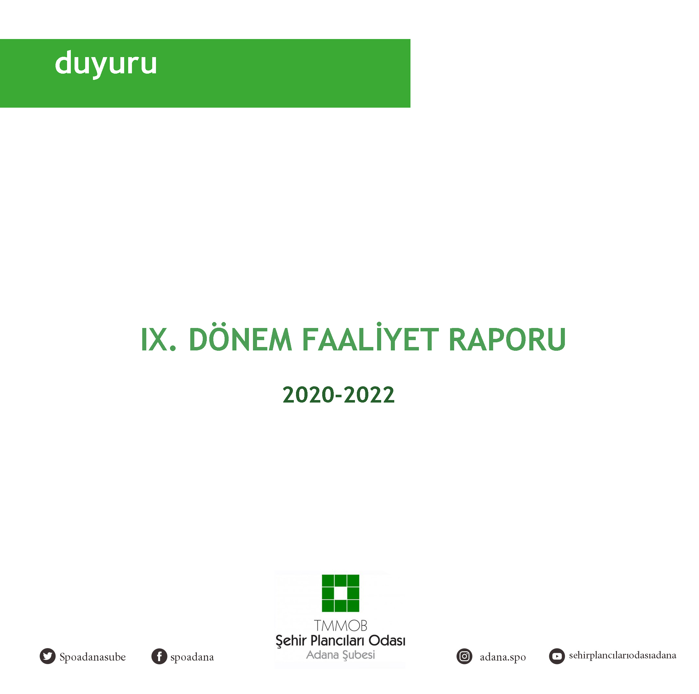 ŞUBEMİZİN 9. DÖNEM FAALİYET RAPORU YAYIMLANMIŞTIR!
