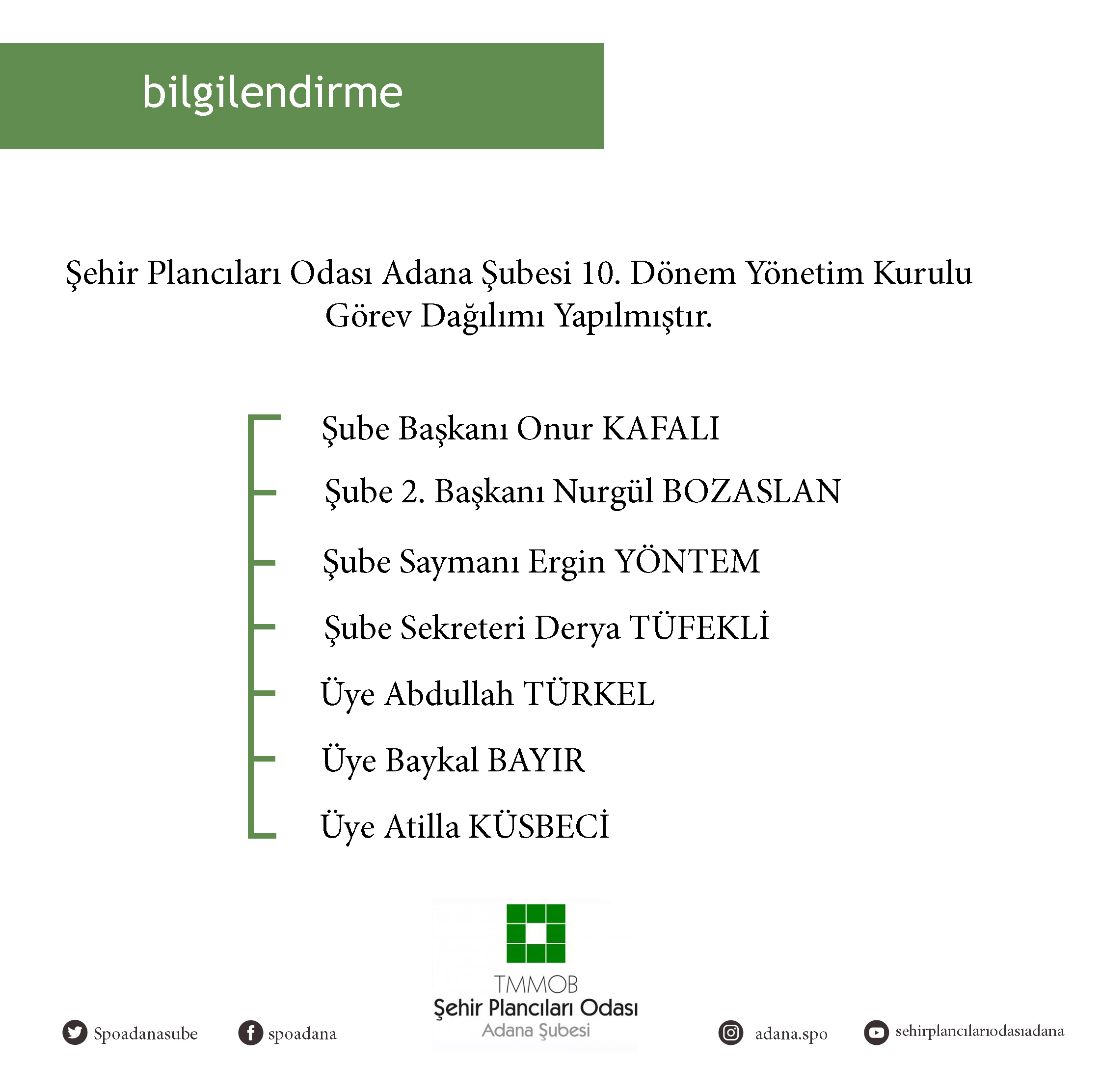 ŞUBEMİZİN 10. DÖNEM YÖNETİM KURULU GÖREV DAĞILIMI BELLİ OLDU!