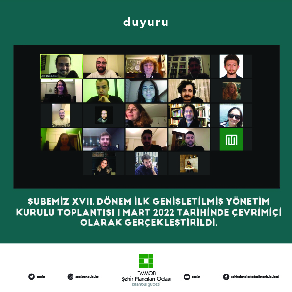 ŞUBEMİZ XVII. DÖNEM İLK GENİŞLETİLMİŞ YÖNETİM KURULU TOPLANTISI 1 MART 2022 TARİHİNDE ÇEVRİMİÇİ OLARAK GERÇEKLEŞTİRİLDİ