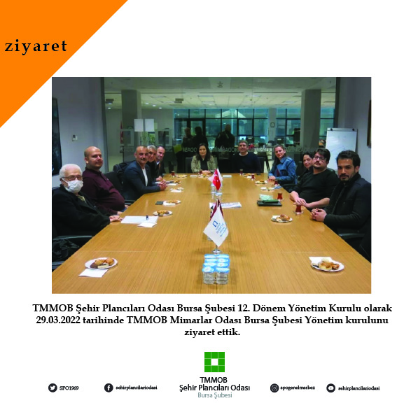 TMMOB MİMARLAR ODASI BURSA ŞUBESİ ZİYARET EDİLDİ. 