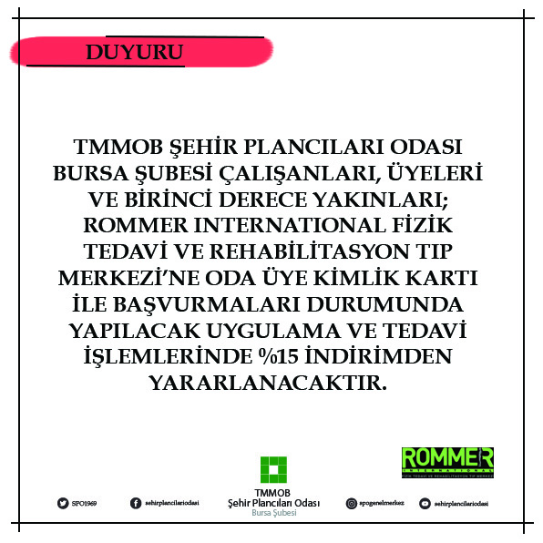 ROMMER INTERNATIONAL FİZİK TEDAVİ VE REHABİLİTASYON TIP MERKEZİ İNDİRİMİ