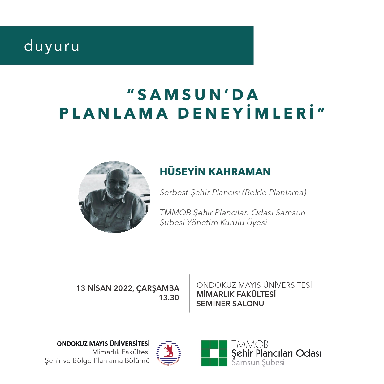 "SAMSUN'DA PLANLAMA DENEYİMLERİ"
