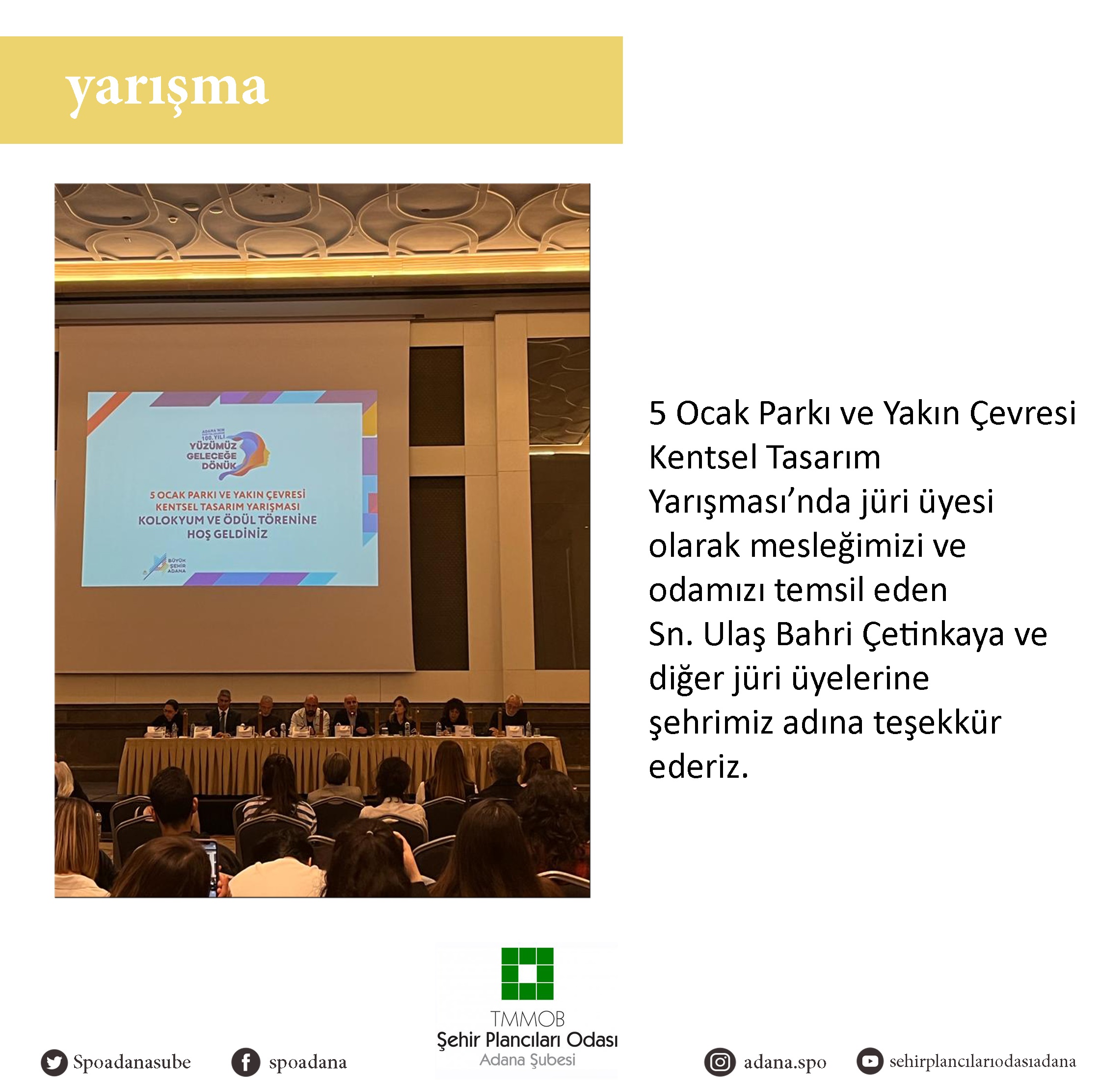 5 OCAK PARKI VE YAKIN ÇEVRESİ KENTSEL TASARIM YARIŞMASI