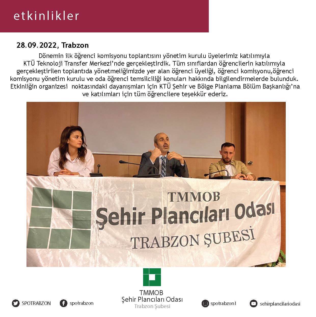 DÖNEMİN İLK ÖĞRENCİ KOMİSYONU TOPLANTISINI YÖNETİM KURULU ÜYELERİMİZ KATILIMIYLA  GERÇEKLEŞTİRDİK.