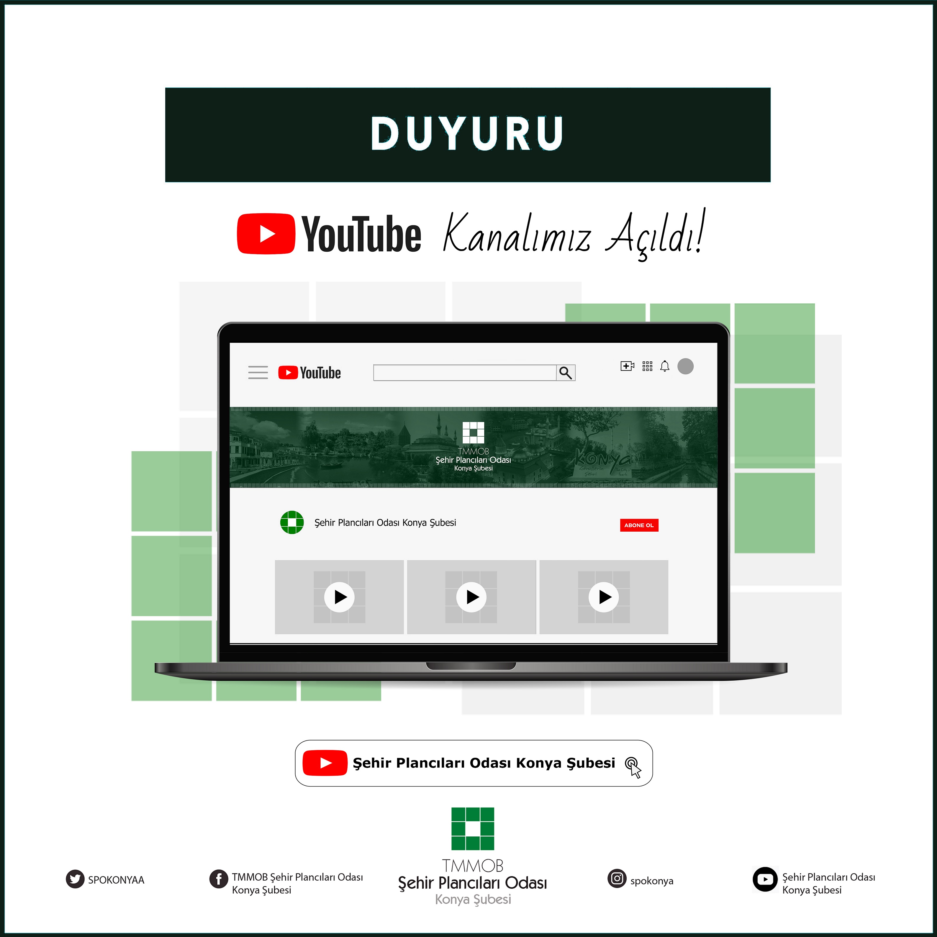 KONYA ŞUBE YOUTUBE KANALIMIZ AÇILDI!