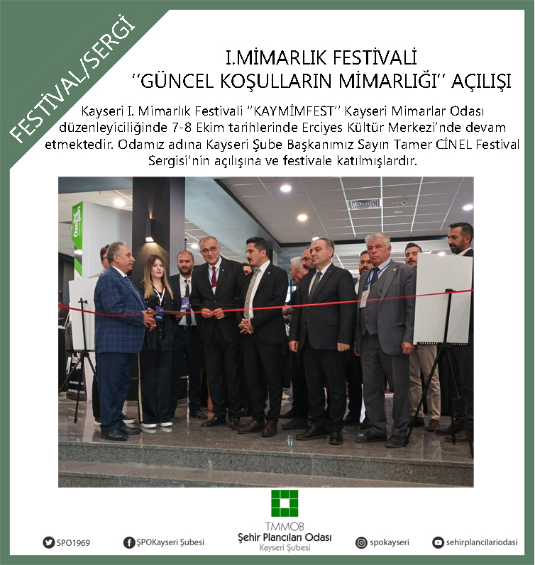 KAYSERİ I. MİMARLIK FESTİVALİ ``KAYMİMFEST`` 