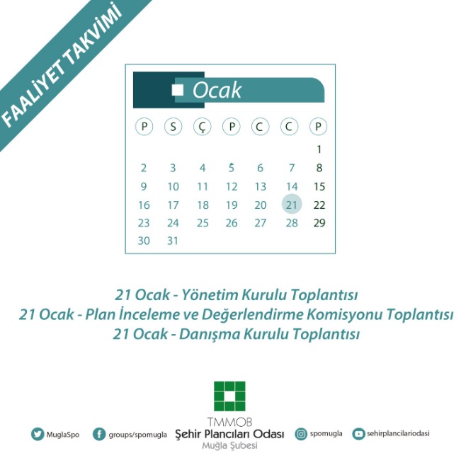 OCAK AYI FAALİYET TAKVİMİ YAYIMLANDI!
