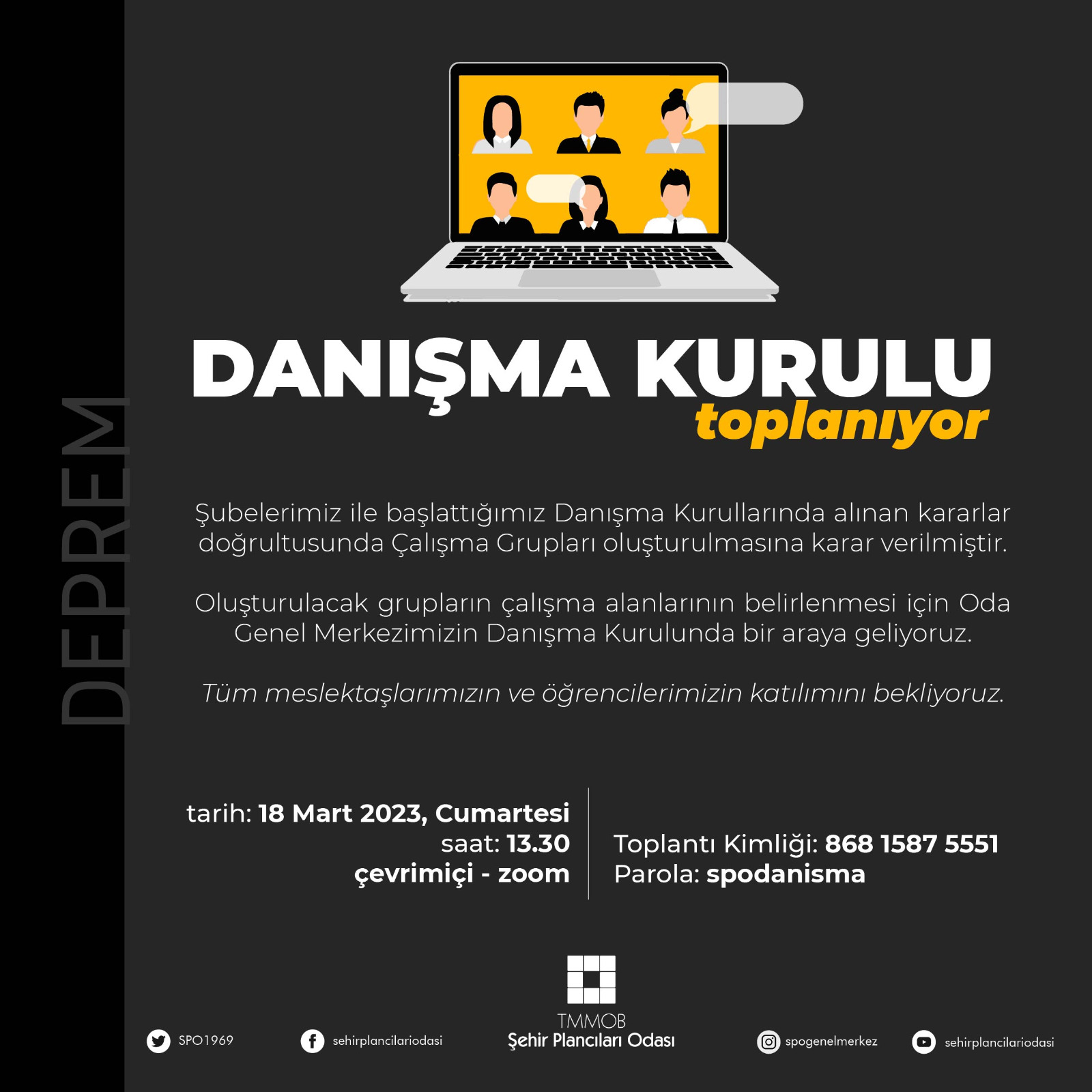 DANIŞMA KURULU ÇAĞRISI | 18 MART 2023-13:30