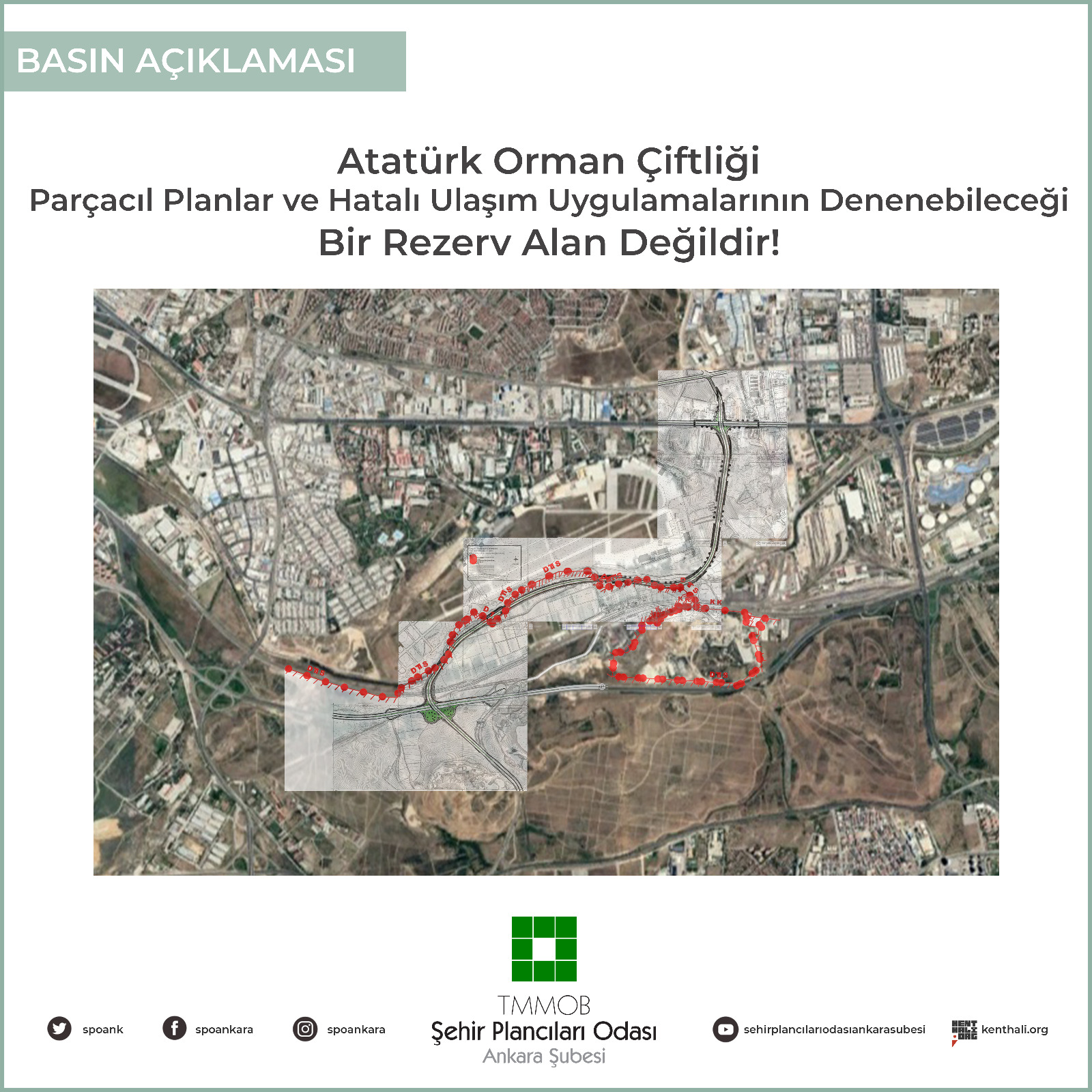 ATATÜRK ORMAN ÇİFTLİĞİ PARÇACIL PLANLAR VE HATALI ULAŞIM UYGULAMALARININ DENENEBİLECEĞİ BİR REZERV ALAN DEĞİLDİR!