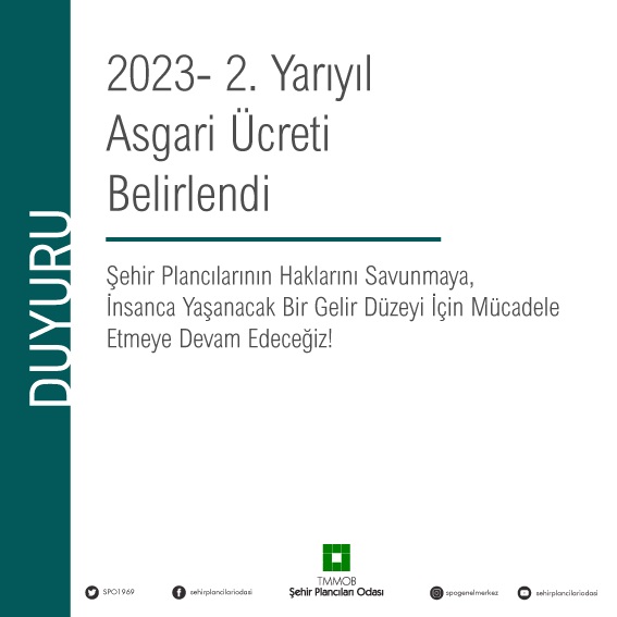 TMMOB ŞEHİR PLANCILARI ODASI ASGARİ ÜCRETİ BELİRLENDİ!