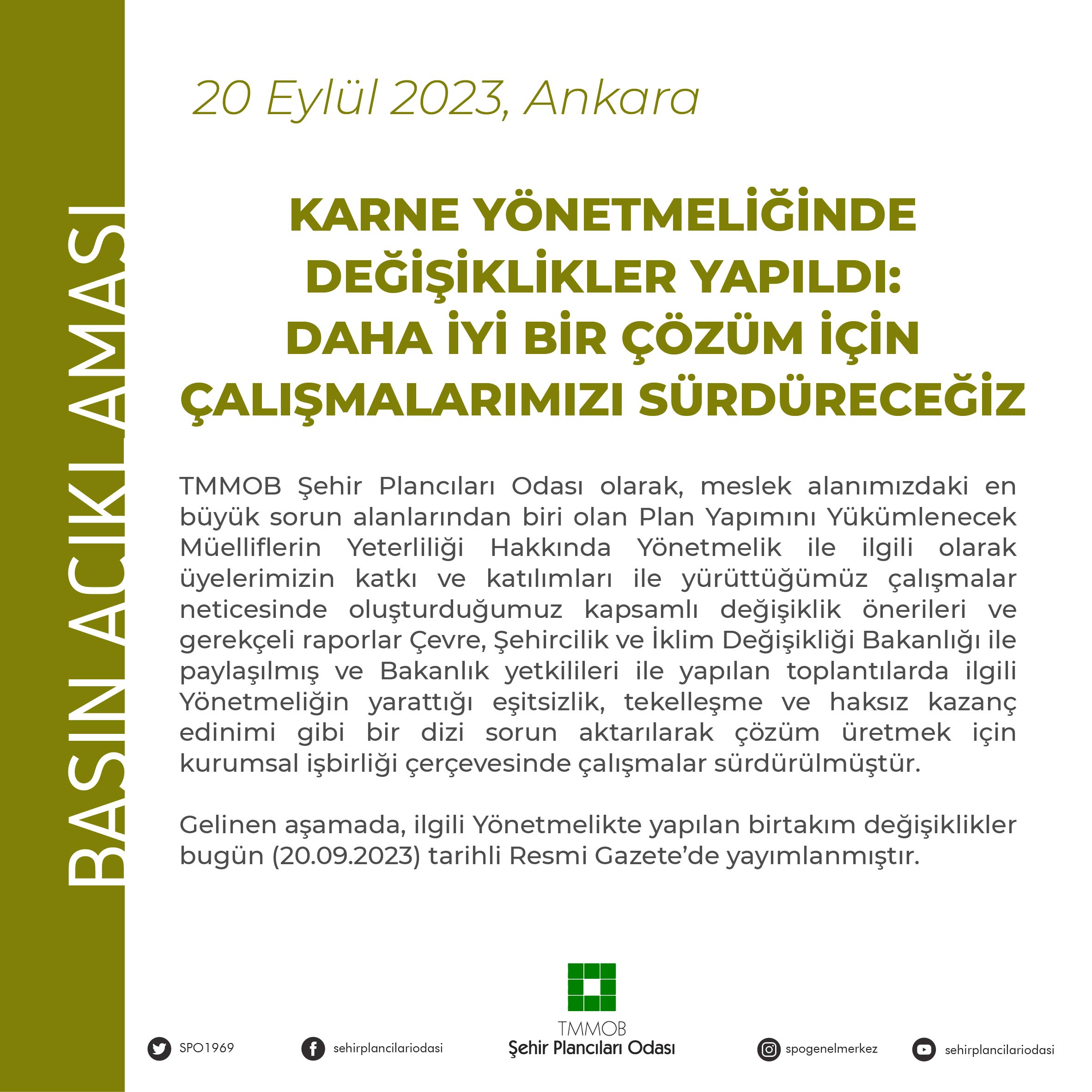 KARNE YÖNETMELİĞİNDE DEĞİŞİKLİKLER YAPILDI: DAHA İYİ BİR ÇÖZÜM İÇİN ÇALIŞMALARIMIZI SÜRDÜRECEĞİZ