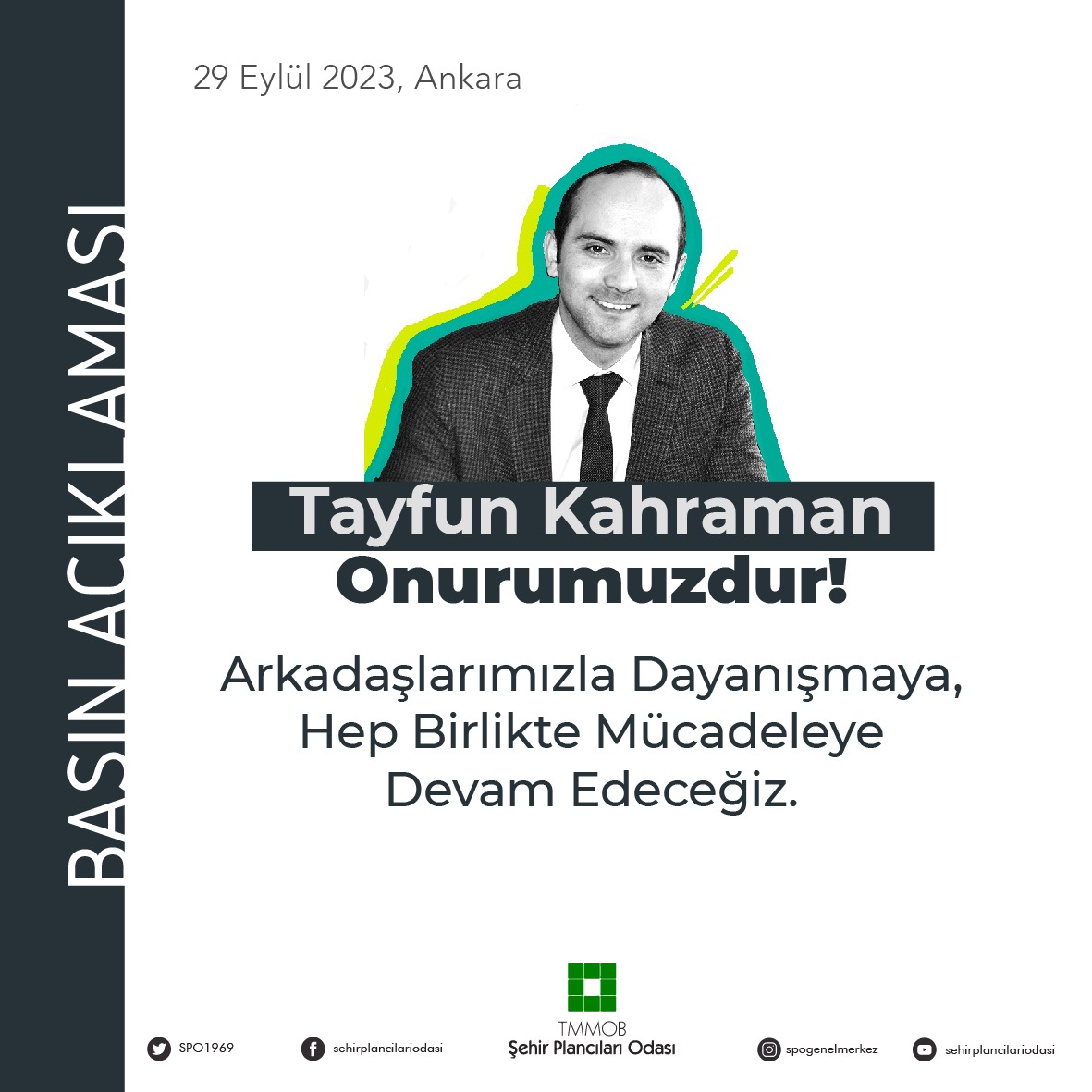  TAYFUN KAHRAMAN ONURUMUZDUR! ARKADAŞLARIMIZLA DAYANIŞMAYA, HEP BIRLIKTE MÜCADELEYE DEVAM EDECEĞIZ. 