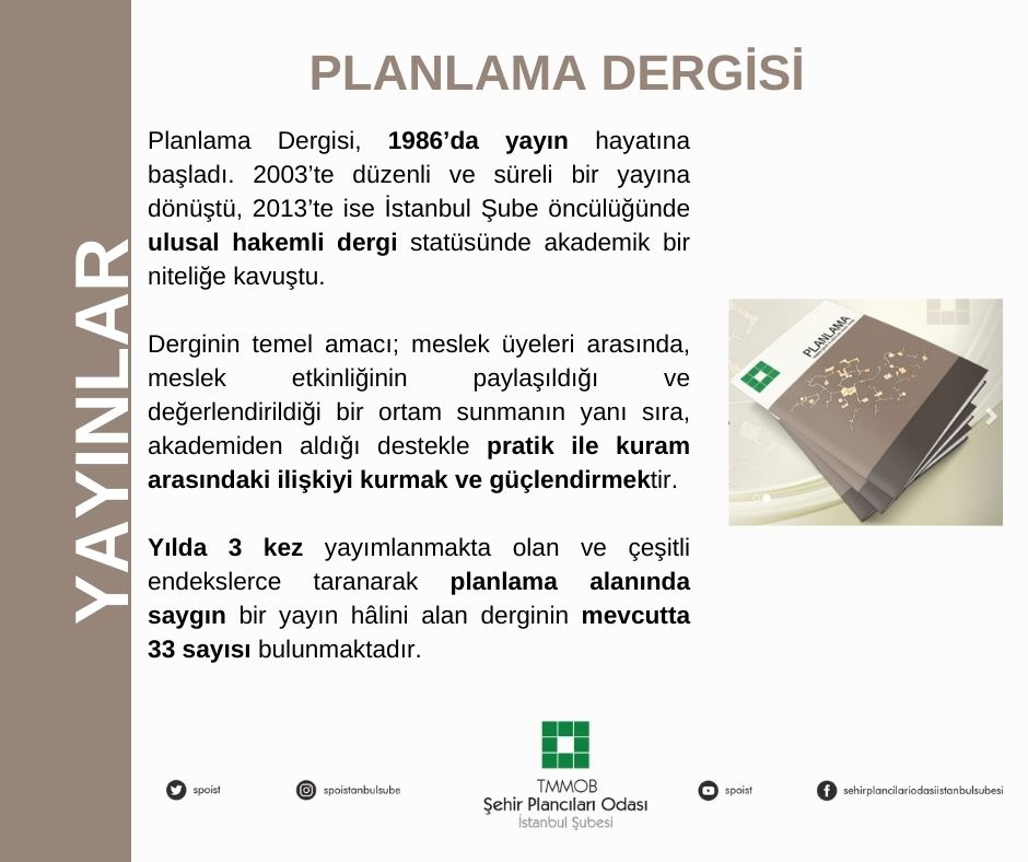 PLANLAMA DERGİSİNE YAYIN ÇAĞRISI!