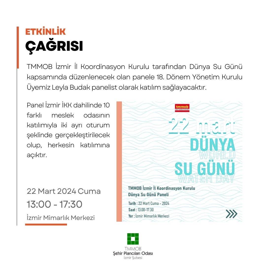 22 MART DÜNYA SU GÜNÜ PANELİ - SÜRDÜRÜLEBİLİR YAĞMUR SUYU YÖNETİMİ UYGULAMALARINDA PLANLAMA VE KENTSEL TASARIMIN ROLÜ