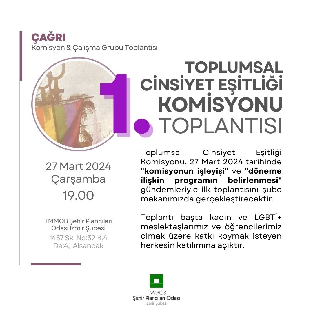 TOPLUMSAL CİNSİYET EŞİTLİĞİ KOMİSYONU TOPLANIYOR!