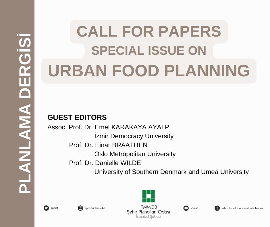 CALL FOR PAPERS: SPECIAL ISSUE ON URBAN FOOD PLANNING