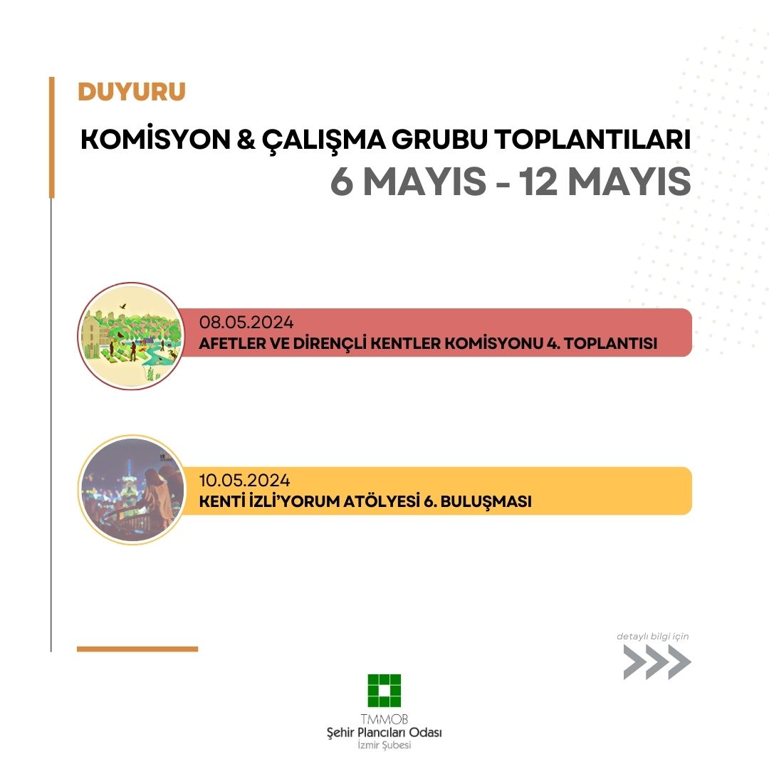 6-12 MAYIS TARİHLERİ ARASINDA GERÇEKLEŞTİRİLEN KOMİSYON VE ÇALIŞMA GRUBU TOPLANTILARI