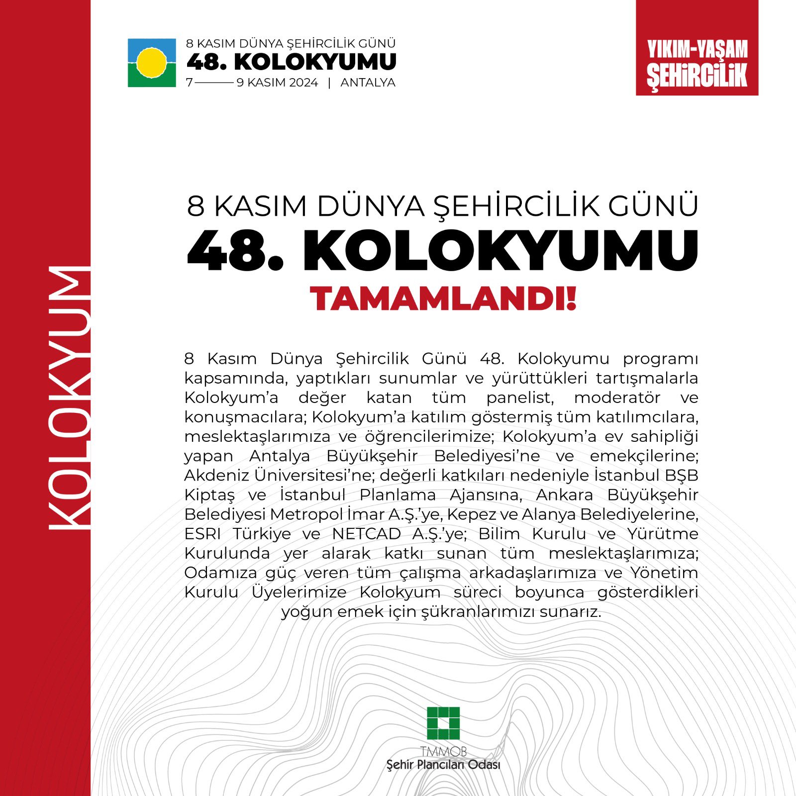 8 KASIM DŞG 48. KOLOKYUMU TAMAMLANDI!