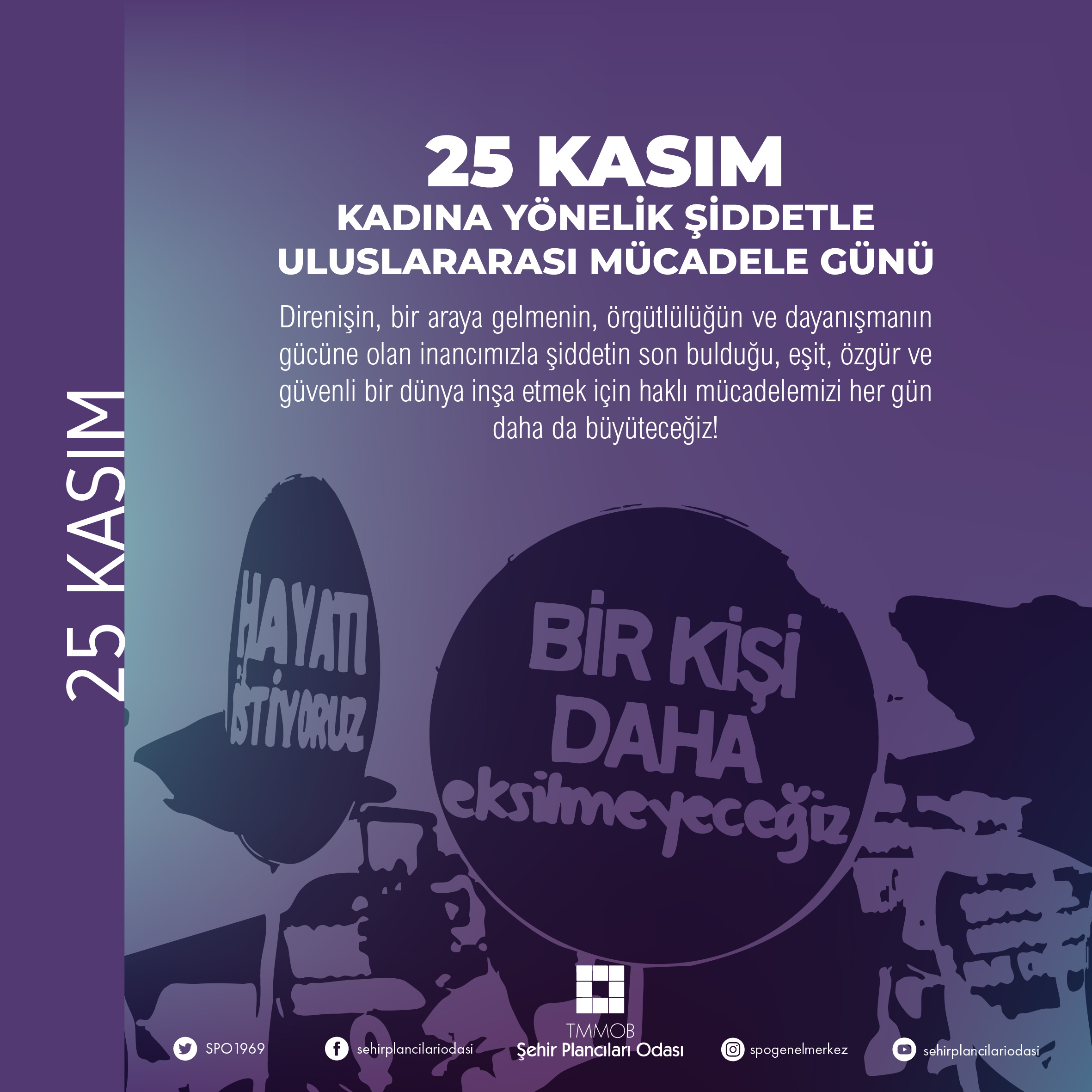 25 KASIM KADINA ŞİDDETLE ULUSLARARASI MÜCADELE GÜNÜ