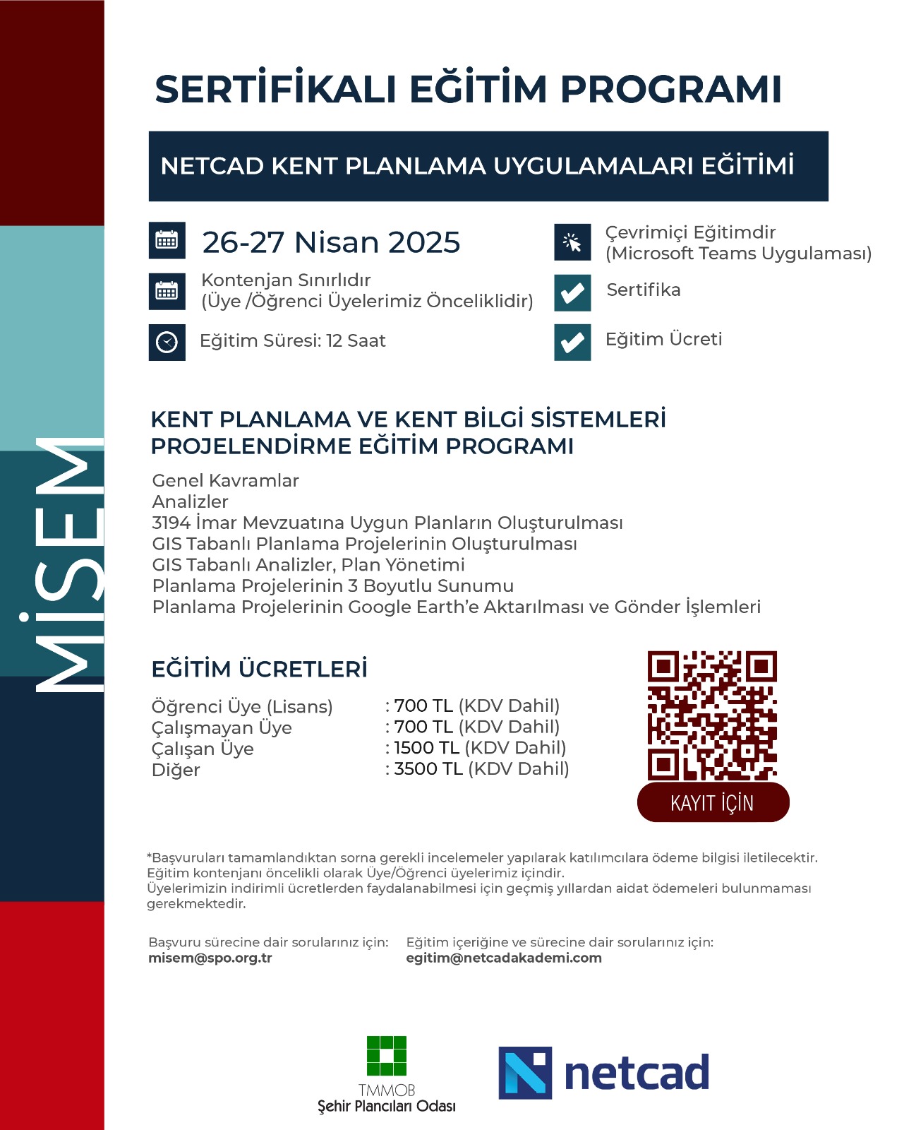 26-27 NİSAN 2025 NETCAD EĞİTİMİ