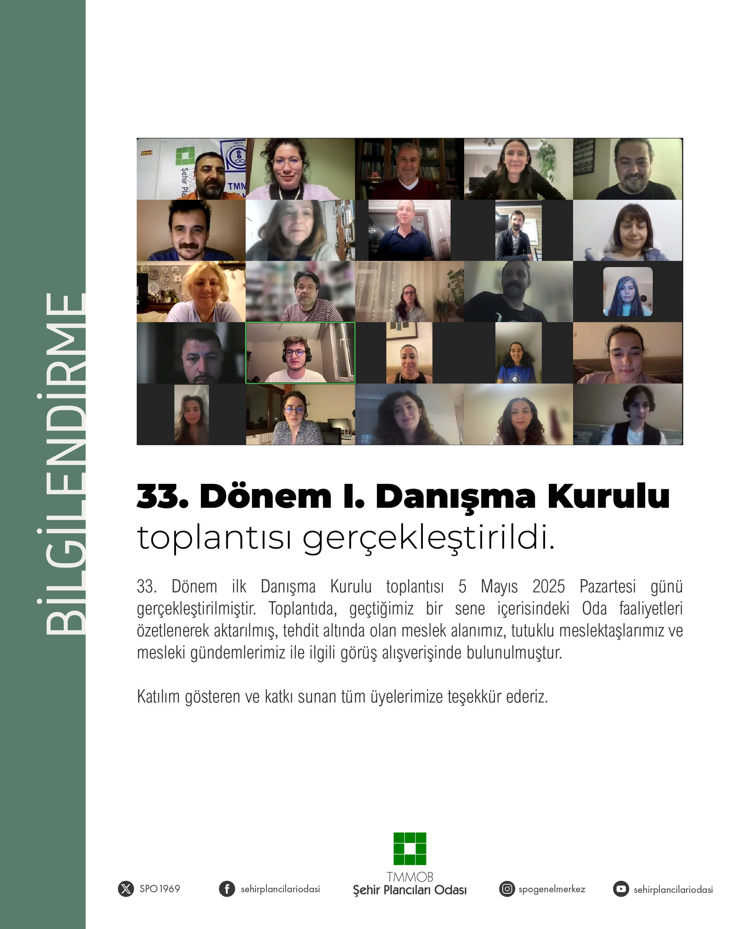 33. DÖNEM I. DANIŞMA KURULU GERÇEKLEŞTİRİLDİ