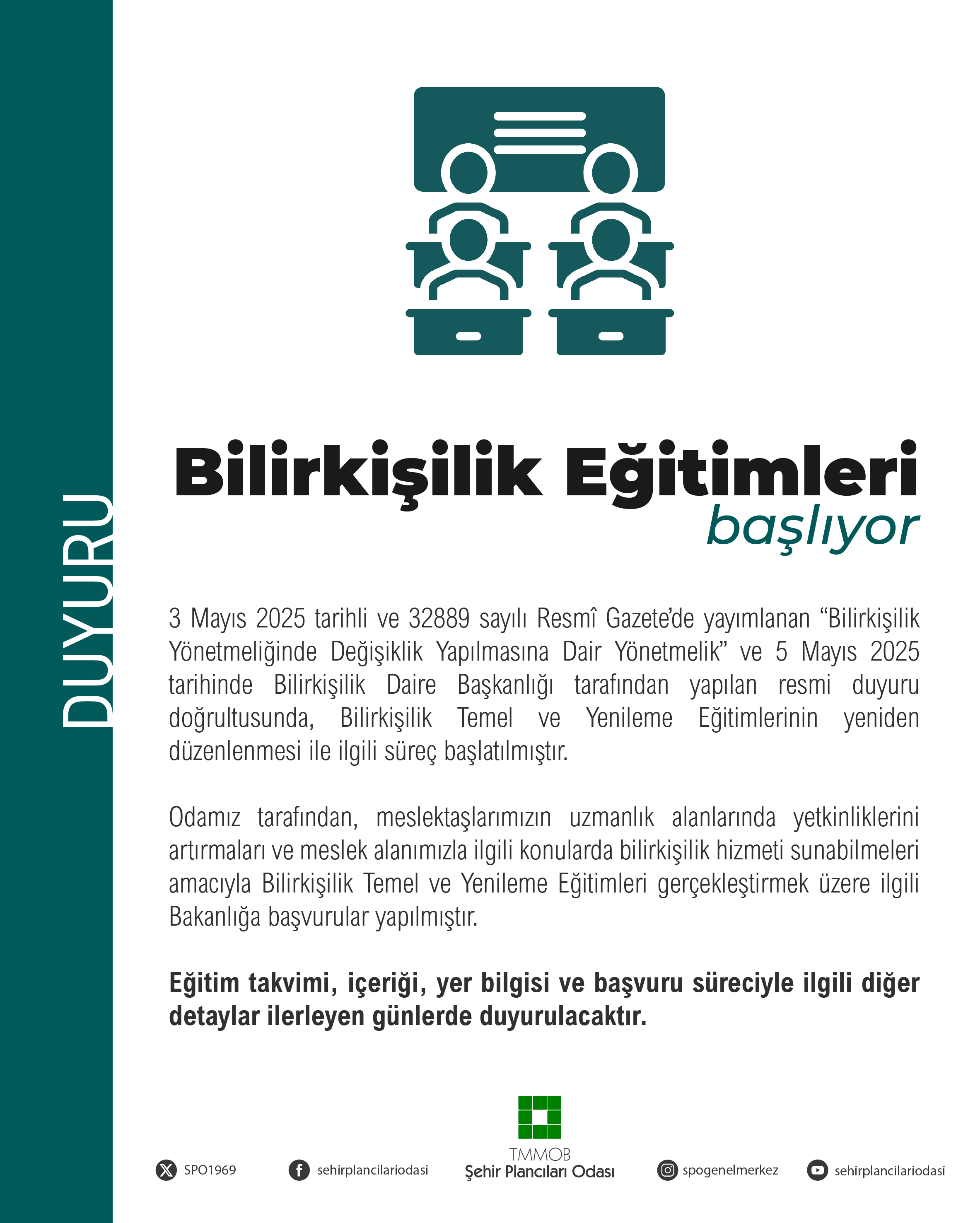 BİLİRKİŞİLİK EĞİTİMLERİ HAKKINDA ÖNEMLİ DUYURU