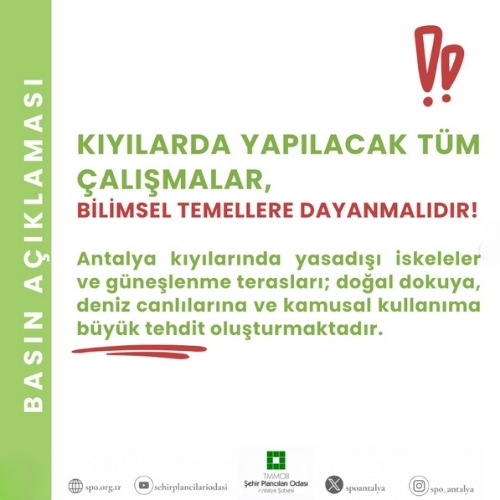 KIYILARDA YAPILACAK ÇALIŞMALAR İLE İLGİLİ BASIN AÇIKLAMASI