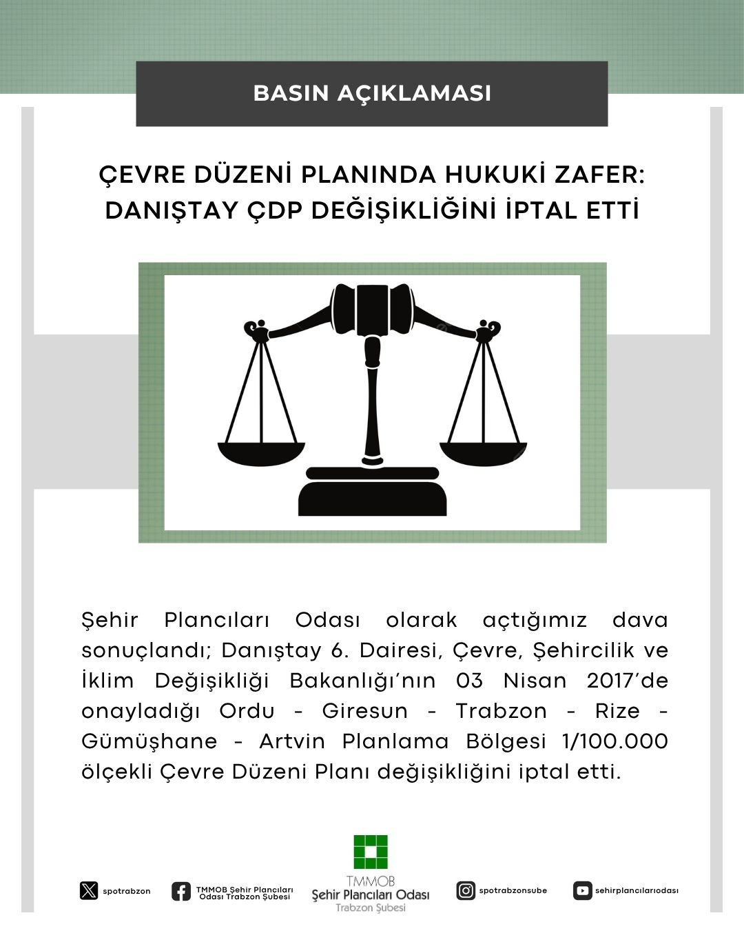 ÇEVRE DÜZENİ PLANINDA HUKUKİ ZAFER: DANIŞTAY ÇDP DEĞİŞİKLİĞİNİ İPTAL ETTİ

