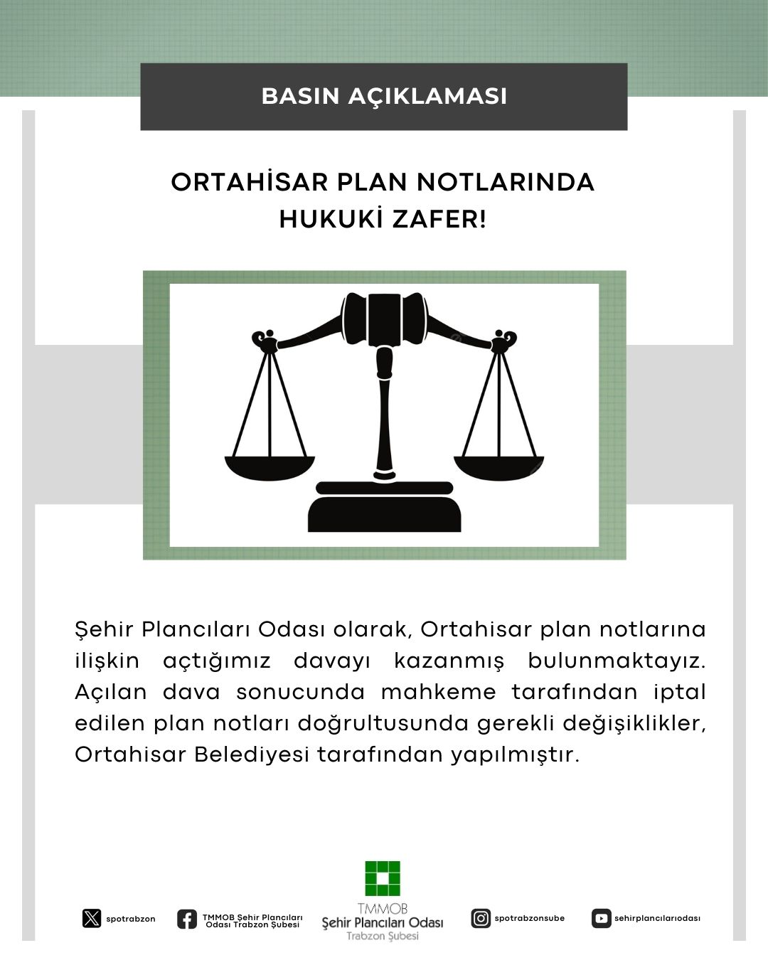 ORTAHİSAR PLAN NOTLARINDA HUKUKİ ZAFER!

