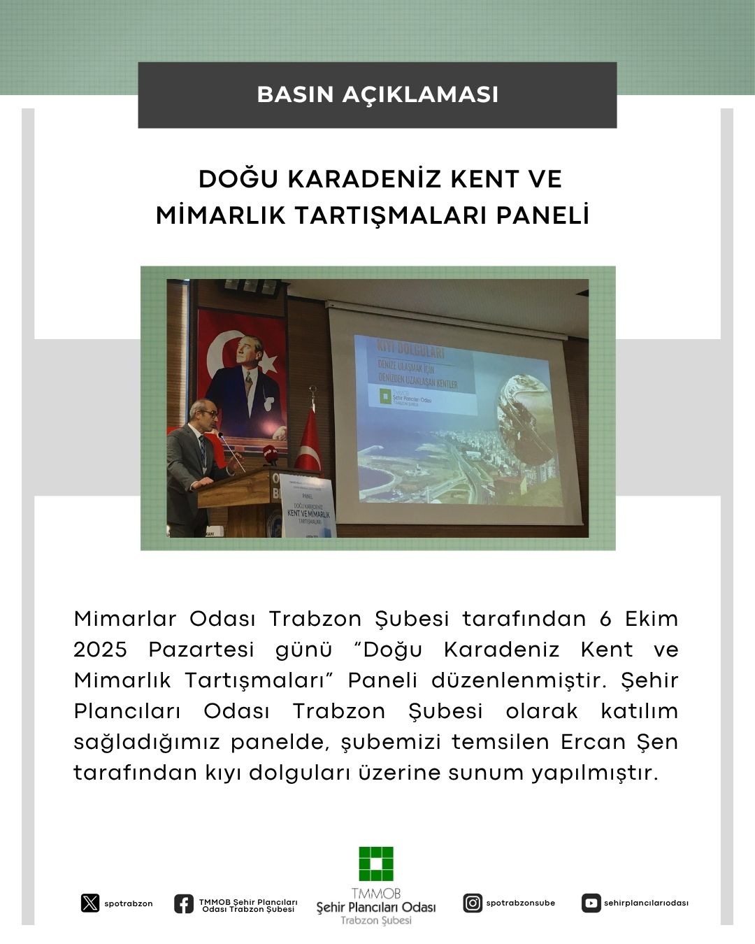  DOĞU KARADENİZ KENT VE MİMARLIK TARTIŞMALARI PANELİ 