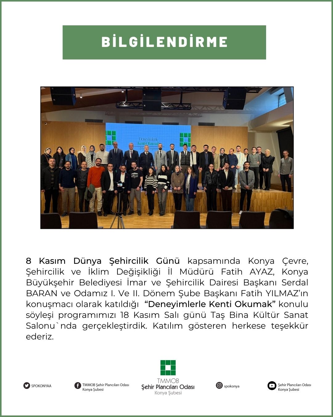 DENEYİMLERLE KENTİ OKUMAK SÖYLEŞİ PROGRAMI