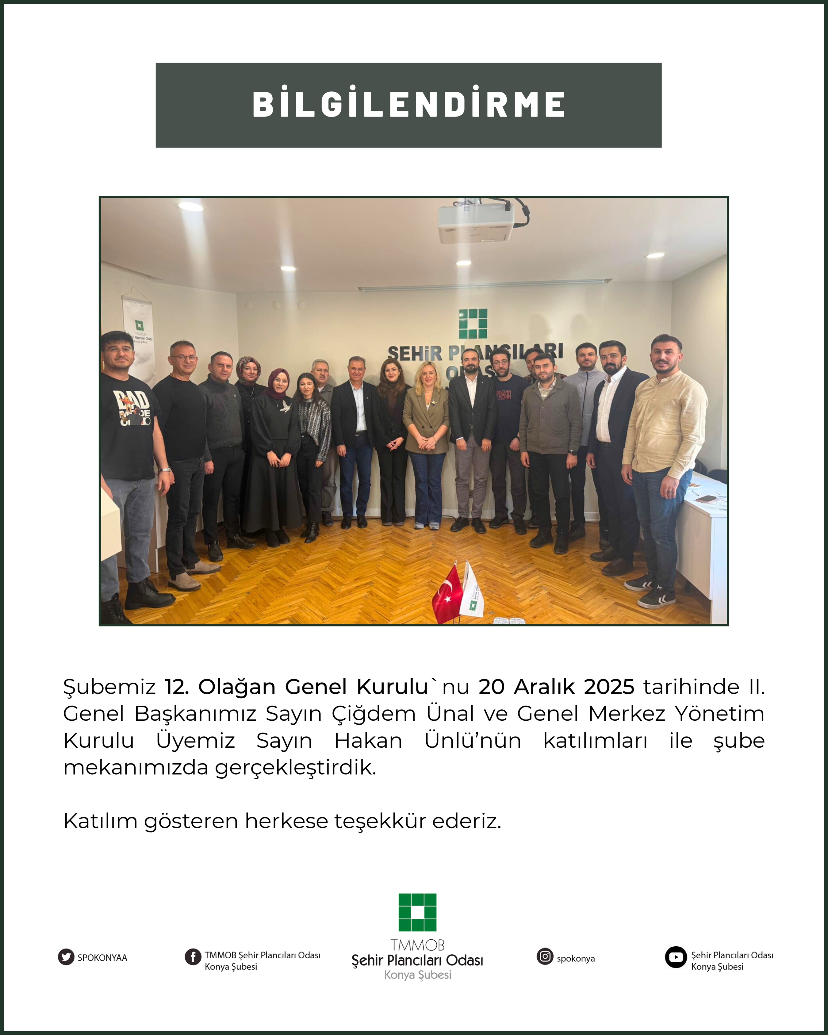 ŞUBEMİZ XII. OLAĞAN GENEL KURULU GERÇEKLEŞTİRİLDİ
