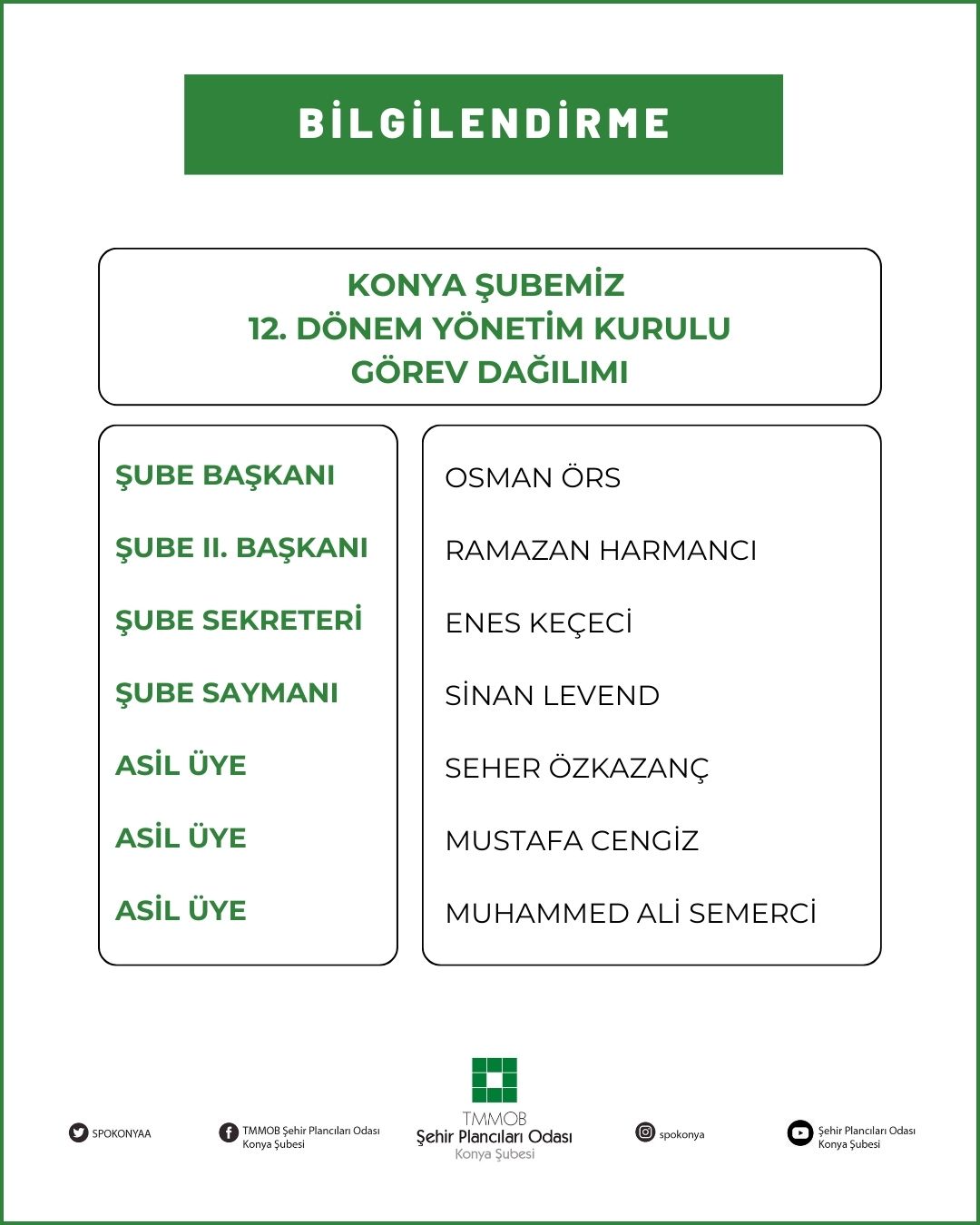 ŞUBEMİZ 12. DÖNEM YÖNETİM KURULU GÖREV DAĞILIMI BELİRLENDİ!